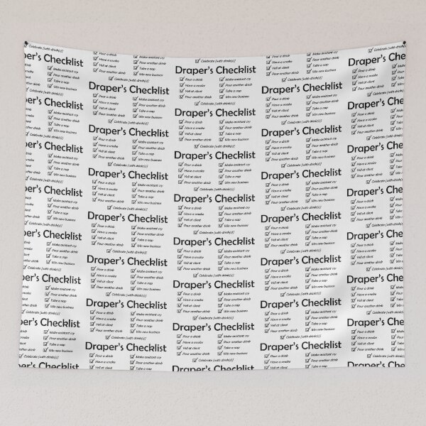 Item preview, Draper's Checklist, black design designed and sold by gruffyjustice.