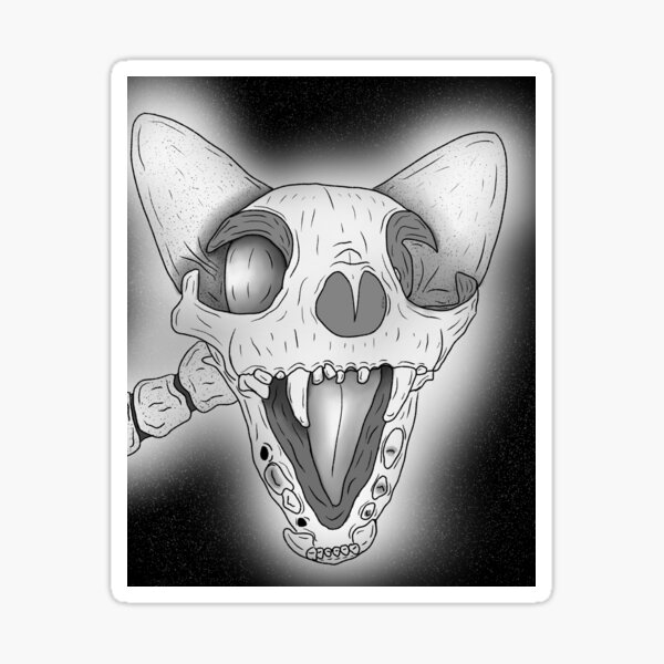 Cat Skull Sticker