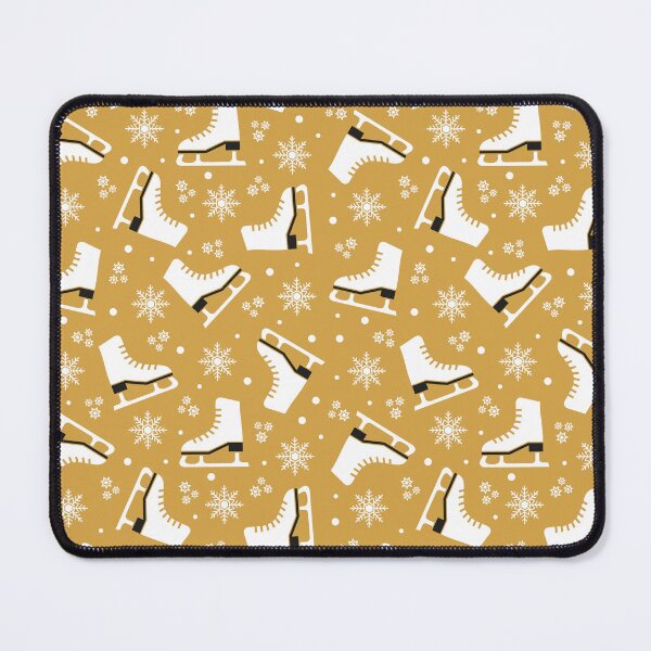 Item preview, Winter themed pattern with ice skates - yellow designed and sold by BattaAnastasia.