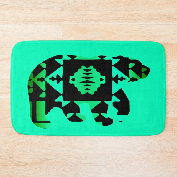 Item preview, Green / Mint Green / Aqua Gradient Native Print Bear designed and sold by JMWCD.