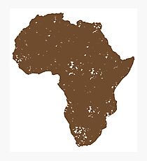 Map shape continent of AFRICA (distressed) Photographic Print
