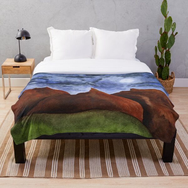 Item preview, Moonlit Mountain Range Watercolor designed and sold by Peculiaris.