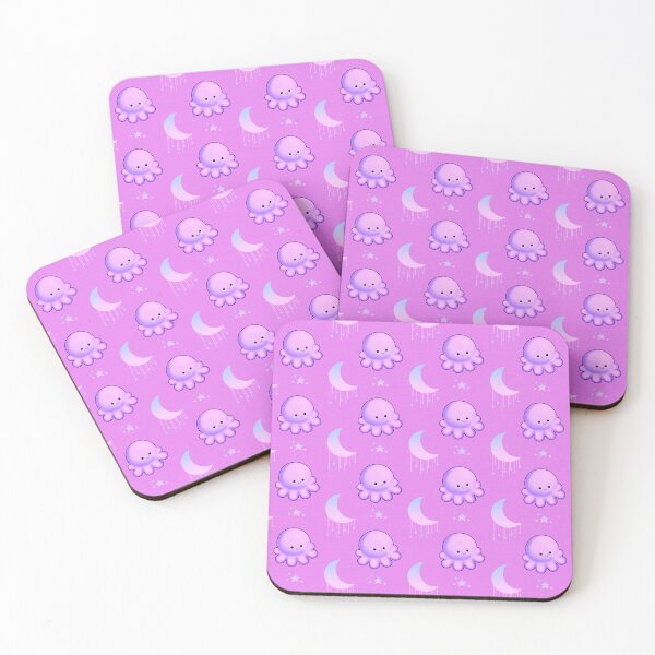 Item preview, Kawaii Purple Octopus with Moon and Stars designed and sold by With Love, InspireMari.