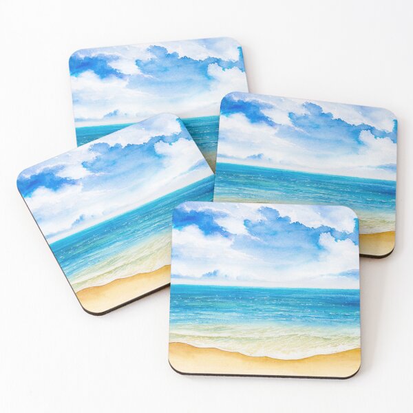 Item preview, Hand-drawn Watercolor Beautiful Ocean Waves designed and sold by hatimelhag.