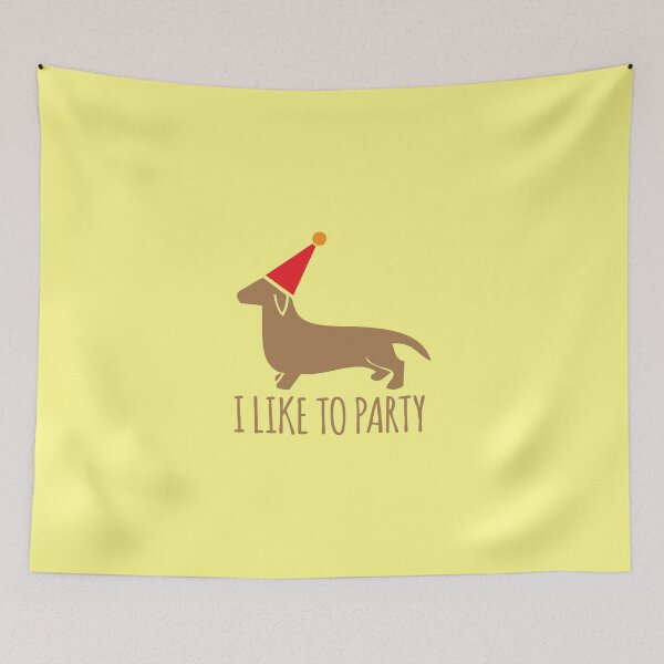 Item preview, I like to PARTY cute little dachshund puppy dog designed and sold by jazzydevil.