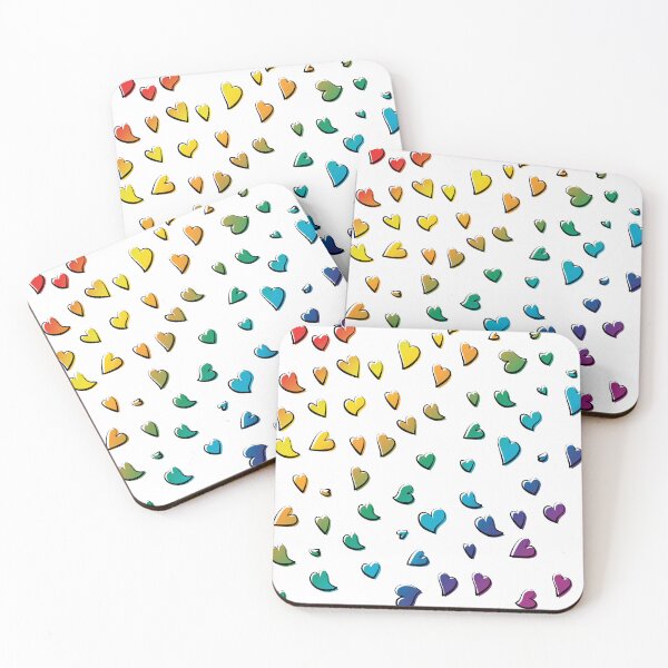 Item preview, Random pattern of rainbow color hearts for peace, love, friendships and lovely times designed and sold by HectorCantres.
