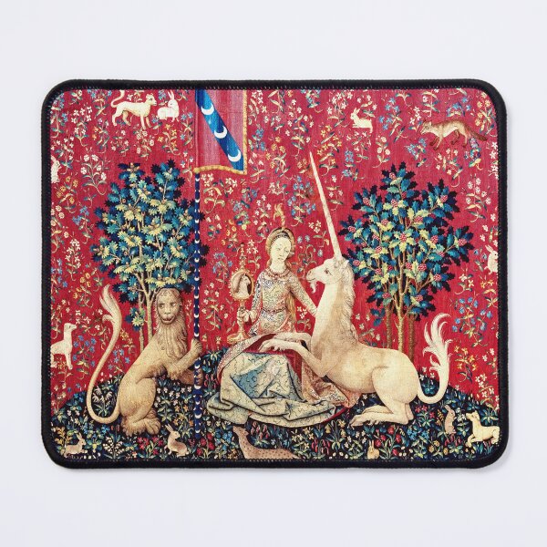 Item preview, The Lady and the Unicorn - Sight: La Dame à la licorne - La Vue - Medieval Unicorn Tapestry  designed and sold by MagicStrawberry.