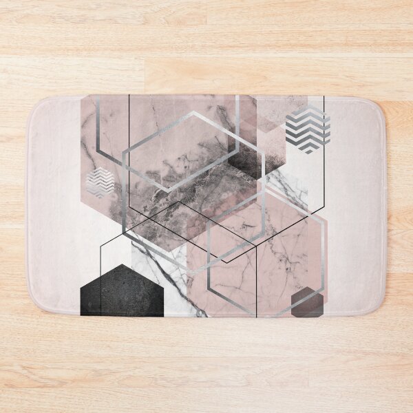 Item preview, Geometric Hexagons in Blush Pink and Grey designed and sold by UrbanEpiphany.