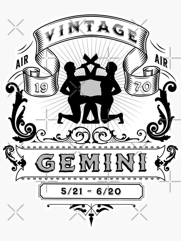 The Zodiac Sign of Gemini Black and White 1970