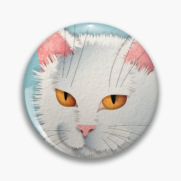 Item preview, White fluffy cat designed and sold by Kosinskaya.