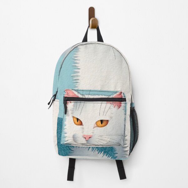 Item preview, White fluffy cat designed and sold by Kosinskaya.