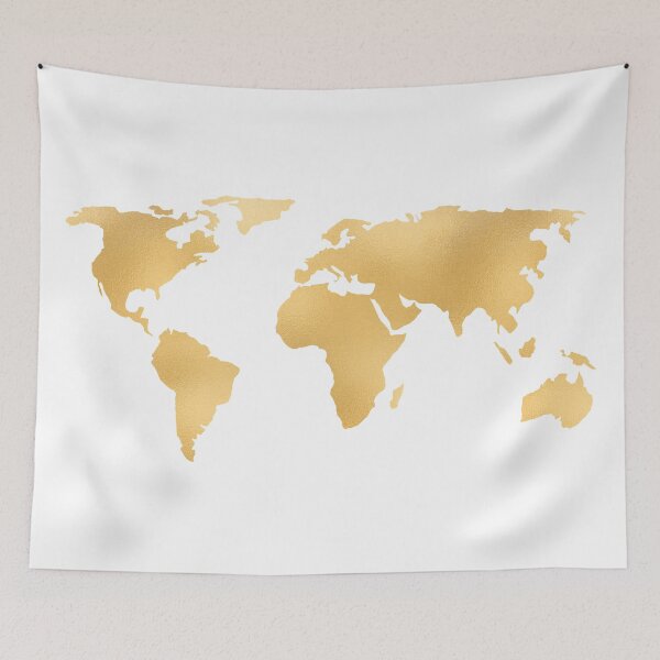 Item preview, World Map Deep Gold Rush designed and sold by naturemagick.