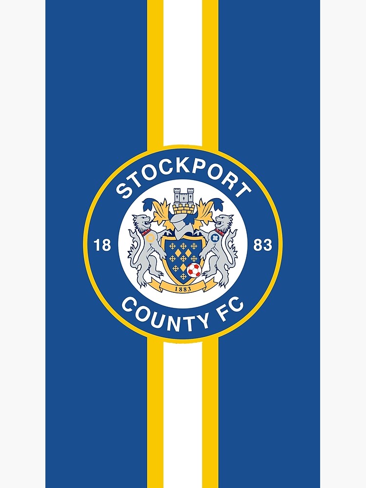 "Stockport County Gold and White Stripe Badge" Poster for Sale by