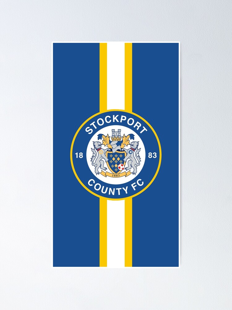 "Stockport County Gold and White Stripe Badge" Poster for Sale by