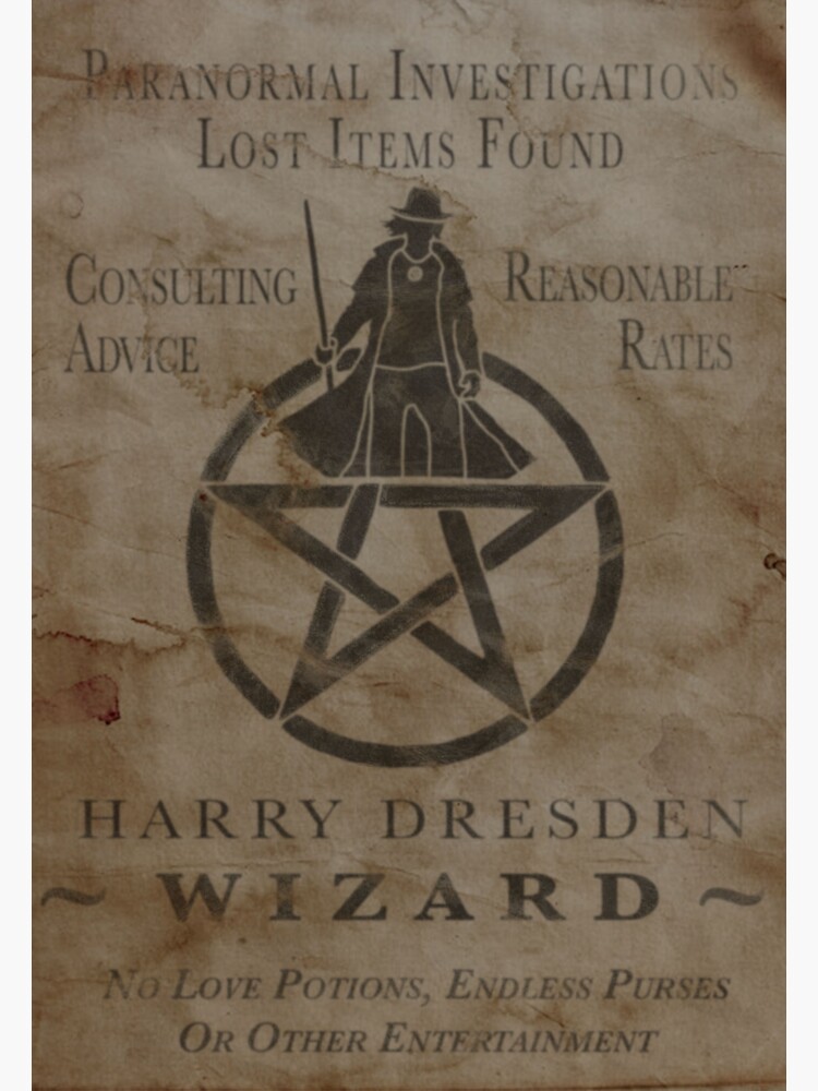 Thumbnail 3 of 3, Sticker, Harry Dresden: Wizard Weathered Advisement designed and sold by Evelumen.