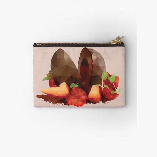Item preview, Chocolate Mousse Dessert with Raspberry Centre polygon art designed and sold by polymolystudio.