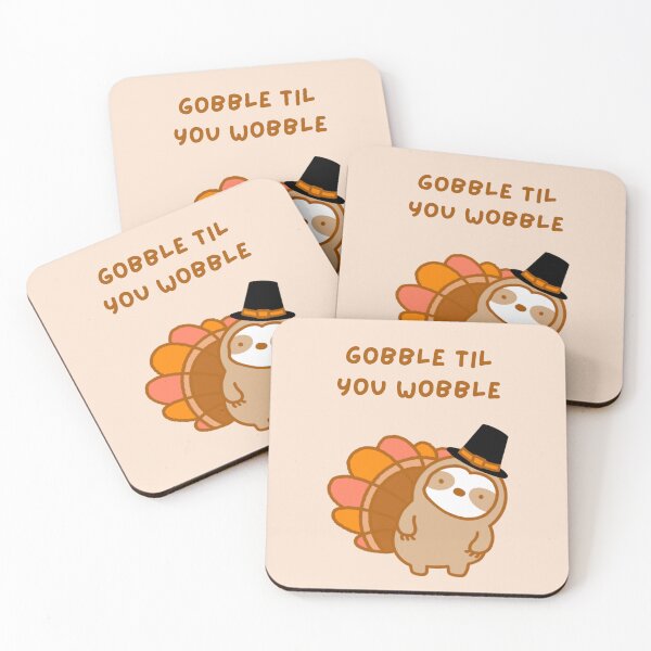 Item preview, Gobble Til You Wobble Thanksgiving Turkey Sloth  designed and sold by theslothinme.
