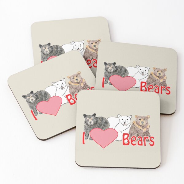 Item preview, Animal art, sketch, bears, wildlife art, gifts, I Love Bears designed and sold by Sandra O'Toole.