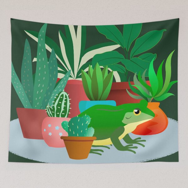 Item preview, Frog and Potted Plants designed and sold by OutOfNowhere.
