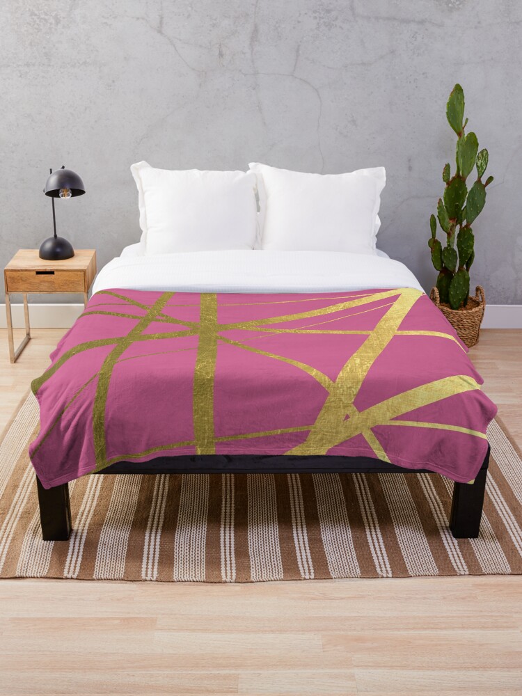 Pink cheap geometric blanket