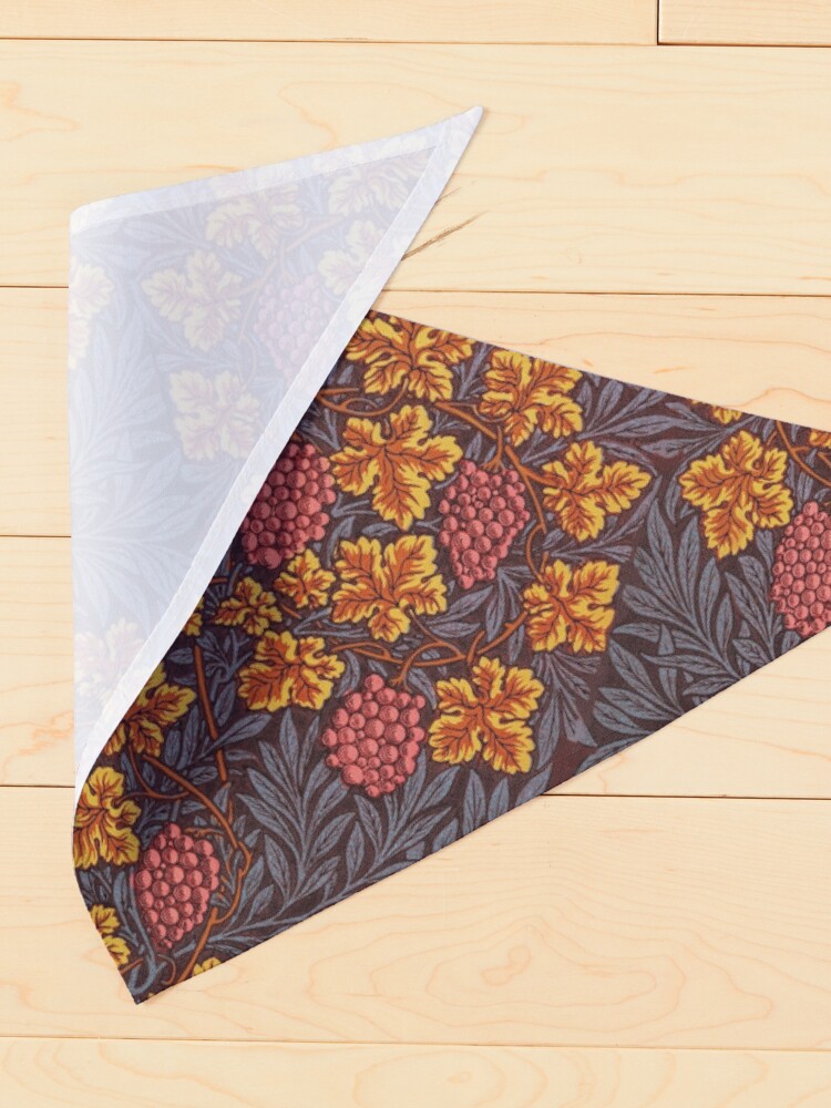 Alternate view of GRAPES ,VINES AND LEAVES Art Nouveau Grey Pink Gold Yellow Floral Pattern Pet Bandana