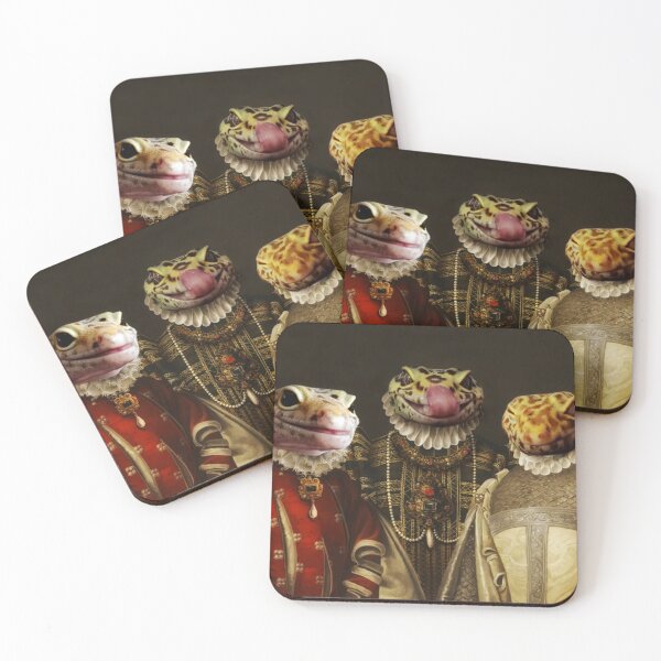 Item preview, Funny Leopard Gecko Kings and Queens Painting designed and sold by Gecko Gifts and Goodies.