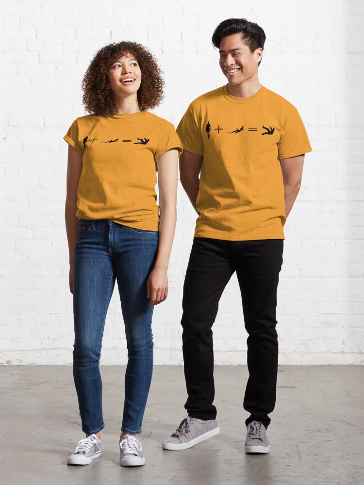 Aperçu 1 sur 7. T-shirt classique avec l'œuvre Homo-escaladus créée et vendue par M1D33L.