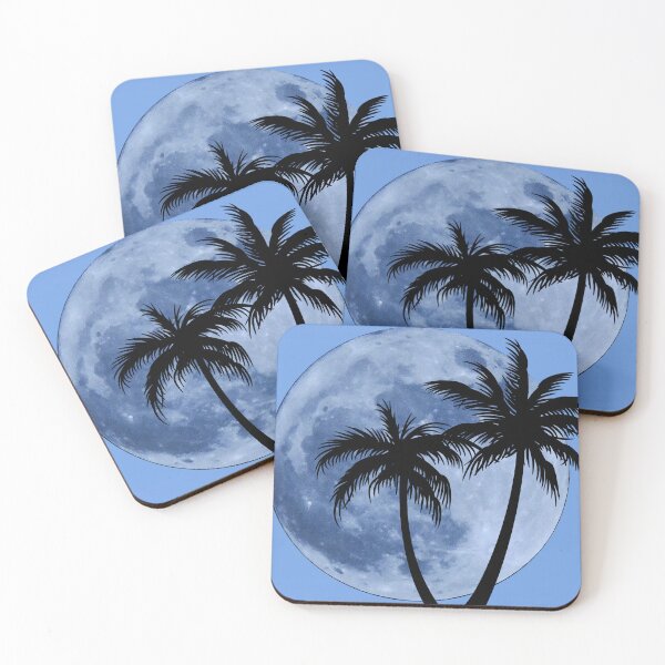 Item preview, August Blue Moon With Palm Tree Silhouette Design designed and sold by ThisNThatImages.