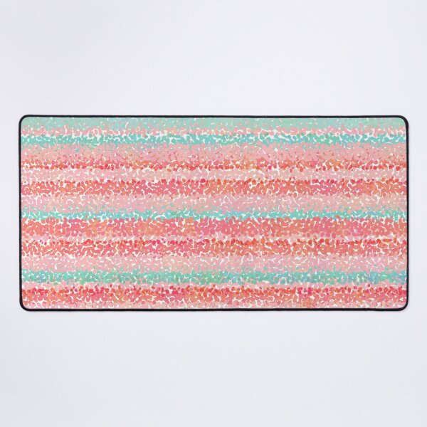 Item preview, Smudgy Painted Thin Stripes Pattern in Aqua and Coral Pink on White designed and sold by kierkegaard.
