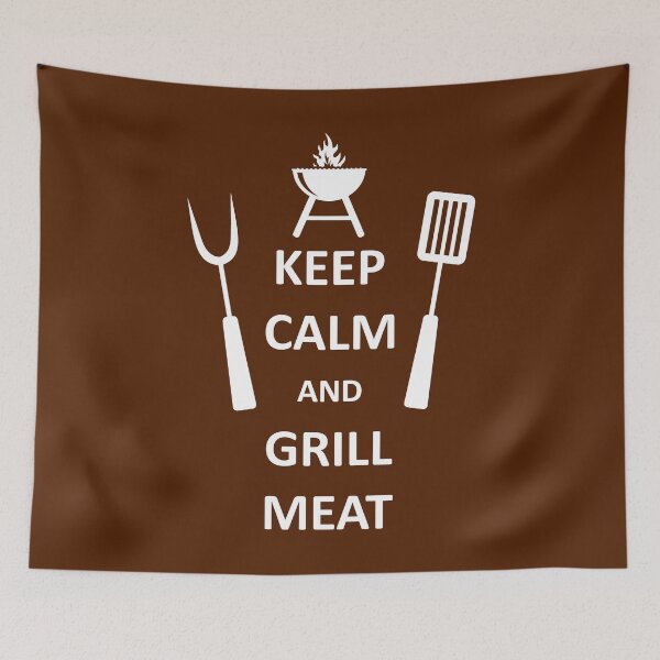 Item preview, Keep calm and grill meat designed and sold by StencilMyst ..