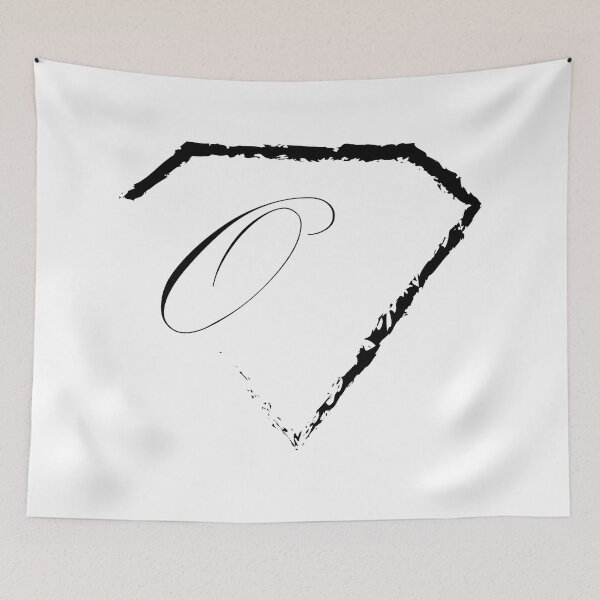 Item preview, O letter monogram initial diamond black designed and sold by mixtape80.