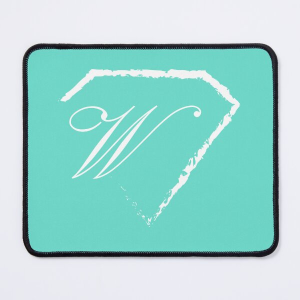 Item preview, W letter monogram initial diamond white designed and sold by mixtape80.