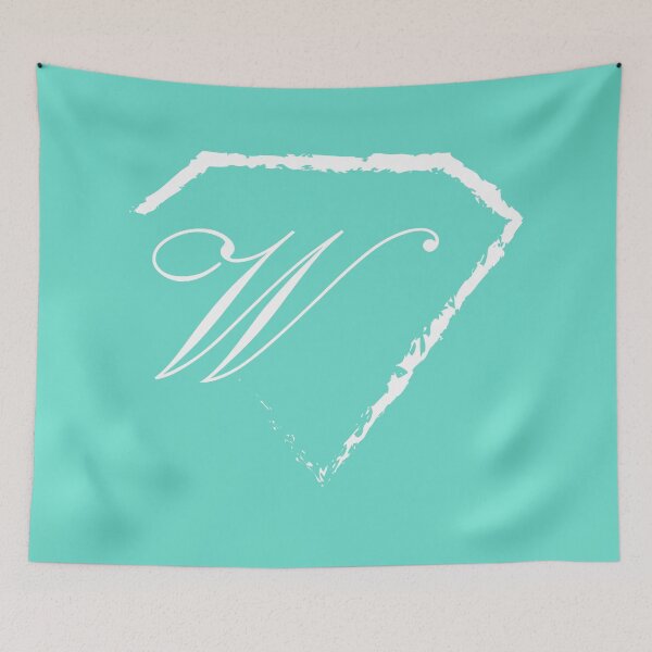 Item preview, W letter monogram initial diamond white designed and sold by mixtape80.