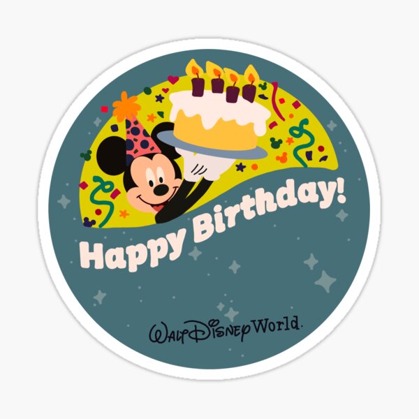 Item preview, Happy Birthday WDW Button designed and sold by tbcalligraphy.