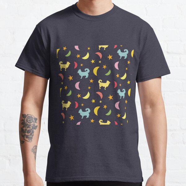 Chihuahua and Stars Pattern - dark Classic T-Shirt