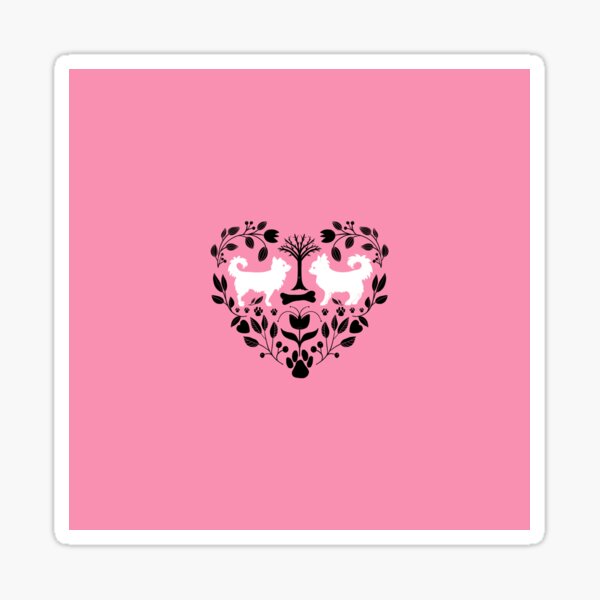 Very Pink Chihuahua Folk Art Sticker