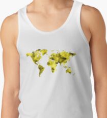 World Map Vivid Yellow Watercolor Tank Top
