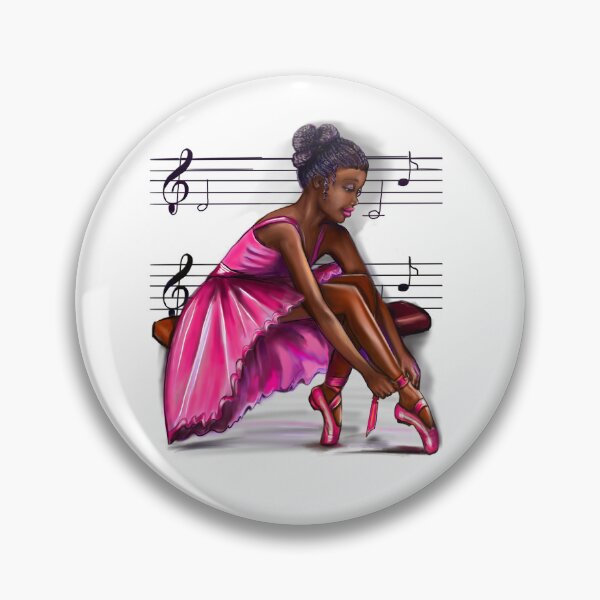 Item preview, African American ballerina getting ready to dance, ballet pointe shoes 2 - black woman brown skin ballerina. Top 10 Best ballerina gifts. Top 10 gifts for black women  designed and sold by Artonmytee.