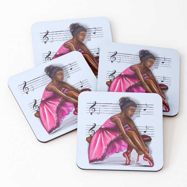 Item preview, African American ballerina getting ready to dance, ballet pointe shoes 2 - black woman brown skin ballerina. Top 10 Best ballerina gifts. Top 10 gifts for black women  designed and sold by Artonmytee.