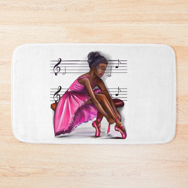 Item preview, African American ballerina getting ready to dance, ballet pointe shoes 2 - black woman brown skin ballerina. Top 10 Best ballerina gifts. Top 10 gifts for black women  designed and sold by Artonmytee.