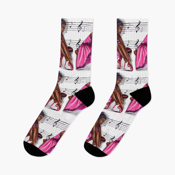 Item preview, African American ballerina getting ready to dance, ballet pointe shoes 2 - black woman brown skin ballerina. Top 10 Best ballerina gifts. Top 10 gifts for black women  designed and sold by Artonmytee.