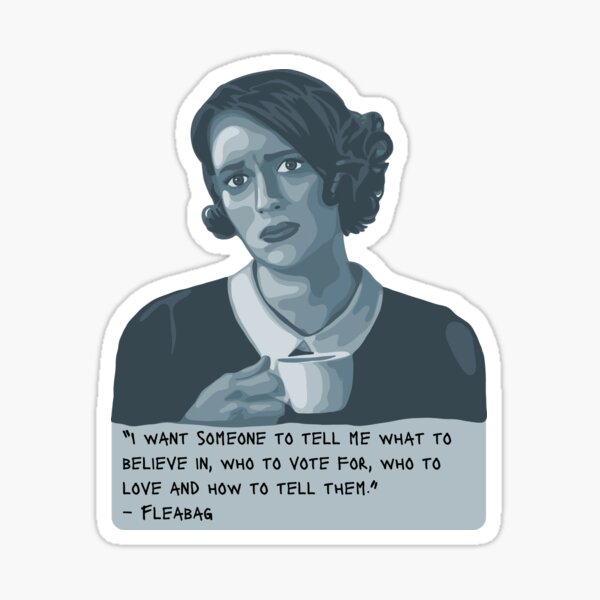 Vista previa del artículo con la obra «Retrato y cita de Fleabag», diseñado y vendido por Unhinged Heather.