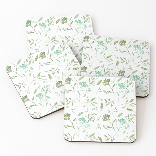 Item preview, Dancing Flowers- Teal & Green designed and sold by Vivir Creatividad.