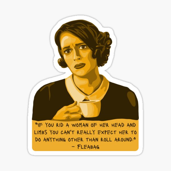 Vista previa del artículo con la obra «Retrato y cita de Fleabag», diseñado y vendido por Unhinged Heather.