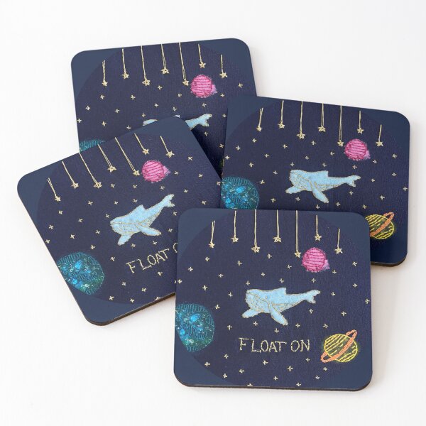 Item preview, "Float On" Space Whale Flying Through Planets and Stars  designed and sold by ashleygilland.