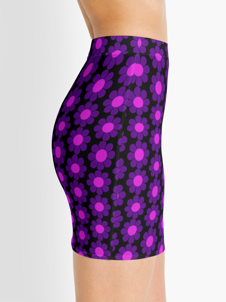 Alternate view of Purple Pink Hippy Flower Daisy Mini Skirt