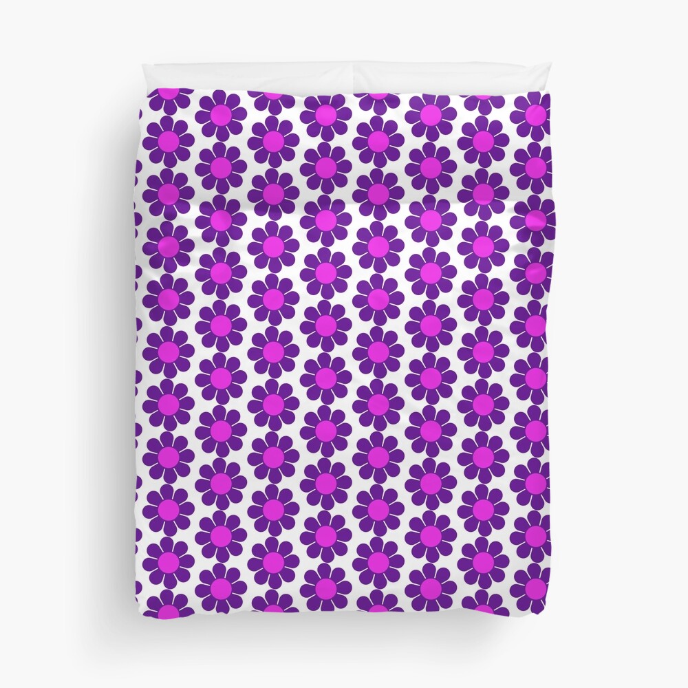Purple Pink Hippy Flower Daisy Duvet Cover