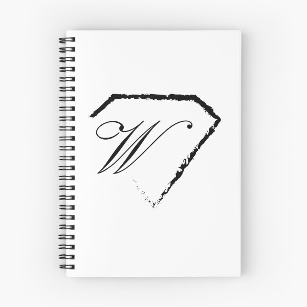 Item preview, W letter monogram initial diamond black designed and sold by mixtape80.