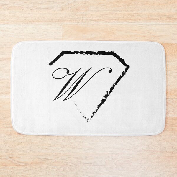 Item preview, W letter monogram initial diamond black designed and sold by mixtape80.