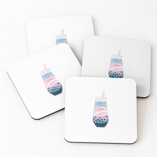 Item preview, subtle trans pride boba swirl designed and sold by sunfloras.
